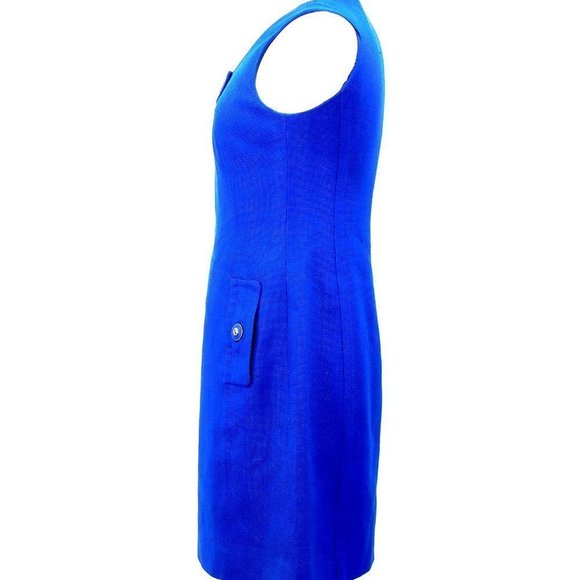 Carlisle "Blue Bell" 100% Silk Woven Shift Dress - Picture 3 of 10